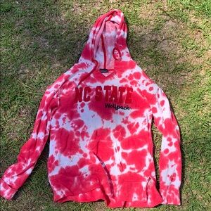 Colosseum Red and White NC State Hoodie